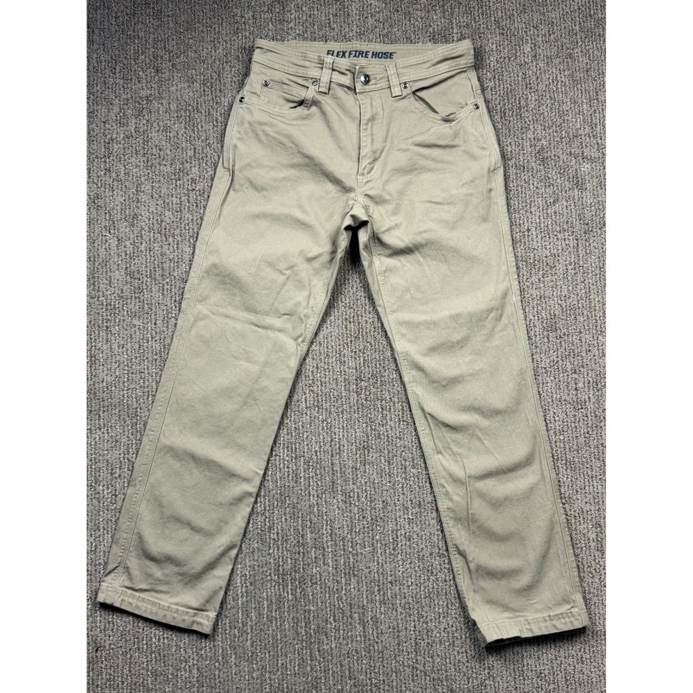 Duluth Trading Flex Fire Hose Pants Mens 30x30 Slim Fit Brown Stretch